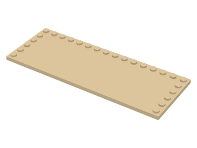 Plate Special 6 x 16, Studs on 3 Edges in Tan