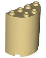 Cylinder Half 2 x 4 x 4 in Tan