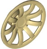 Wheel Cover 9 Spoke - 24mm D. in Tan