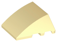 Brick Wedged, Curved 4 x 3 No Studs [Plain] in Tan