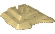 Baseplate Raised 18 x 22 No Studs Two Level, 11 Holes in Tan