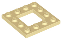 Plate Special 4 x 4 with 2 x 2 Opening in Tan
