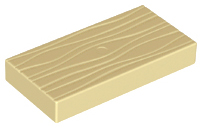 Duplo Tile 2 x 4 with Wood Grain Pattern in Tan