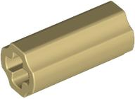 Technic Axle Connector Smooth [with x Hole + Orientation] in Tan