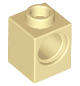Technic Brick 1 x 1 with Pin Hole in Tan