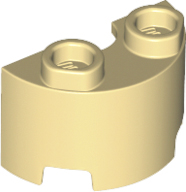 Brick Round, Half 1 x 2 in Tan