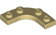 Plate Round Corner 3 x 3 with 2 x 2 Round Cutout in Tan