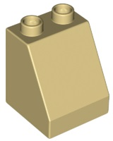 Duplo Brick 2 x 2 x 2 Slope in Tan