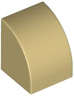 Brick Curved 1 x 1 in Tan