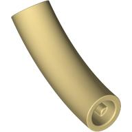 Brick Round 1 x 1 D. Tube with 45° Elbow and Axle Holes (Crossholes) at Each End in Tan