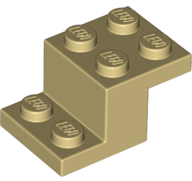 Bracket 3 x 2 x 1 1/3 with Bottom Stud Holder in Tan