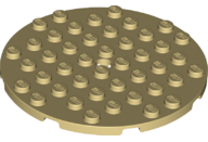 Plate Round 8 x 8 in Tan