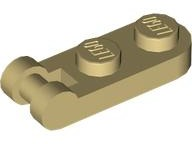 Plate Special 1 x 2 Rounded with Handle in Tan