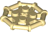 Plate Special 2 x 2 with Bar Frame Octagonal, Reinforced, Completely Round Studs in Tan