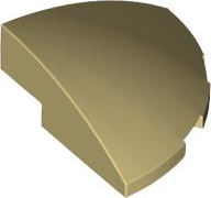Brick Round Corner, Curved 3 x 3 x 1 Quarter Circle in Tan