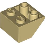 Brick Sloped Inverted 45° 2 x 2 [Round Hollow Bottom Pin, Bar-sized Stud Holes] in Tan