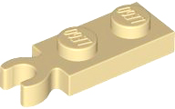 Plate Special 1 x 2 with Clip Vertical on End in Tan