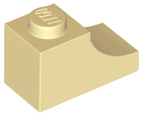 Brick Curved 2 x 1 with Inverted Cutout in Tan
