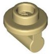 Plate Special Round 1 x 1 with Hollow Stud and Bar on Underside - Long Space in Tan