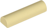 Brick Curved 1 x 4 x 2/3 Double, No Studs in Tan