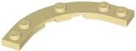 Plate Round Corner 5 x 5 with 4 x 4 Round Cutout in Tan