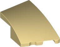 Brick Wedged, Curved 3 x 2 with Stud Notch Right in Tan