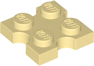 Plate Special 2 x 2 with Round Cutouts on Sides in Tan