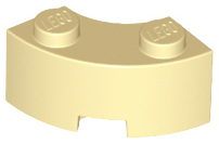 Brick Round Corner 2 x 2 Macaroni with Stud Notch and Reinforced Underside [New Style] in Tan