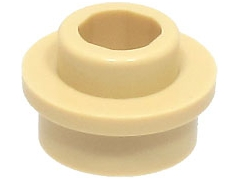 Plate Round 1 x 1 with Open Stud in Tan