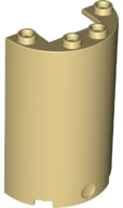 Cylinder Half 2 x 4 x 5 with 1 x 2 cutout in Tan