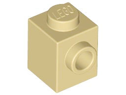 Brick Special 1 x 1 with Stud on 1 Side in Tan