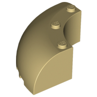 Brick Round Corner 6 x 6 x 2 in Tan