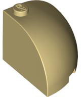 Brick Round Corner 3 x 3 x 2 Dome Top in Tan