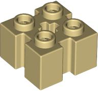 Brick Special 2 x 2 with Grooves and Axle Hole in Tan