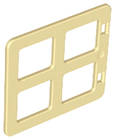 Duplo Door / Window with Four Equal Square Cornered Panes in Tan