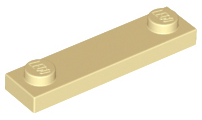 Plate Special 1 x 4 with 2 Studs, 3 Bottom Tubes in Tan