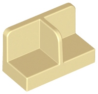 Panel 1 x 2 x 1 with Rounded Corners and Central Divider in Tan