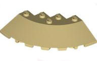 Brick Round Corner 6 x 6 with 33° Slope and Facet Cutout in Tan
