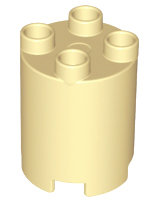 Duplo Brick Round 2 x 2 x 2 in Tan