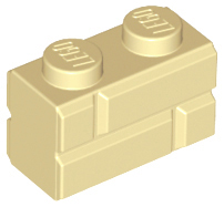 Brick Special 1 x 2 with Masonry Brick Profile in Tan