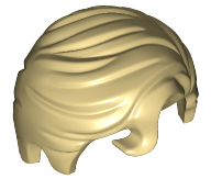 Hair Swept Right with Front Curl in Tan