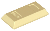 Tile Special 1 x 2 with Sloped Walls AKA Money / Gold Bar [Ingot] in Tan
