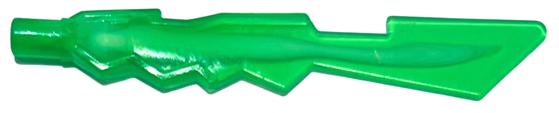 Weapon Sword with Jagged Edges and Marbled White Pattern in Trans-Green