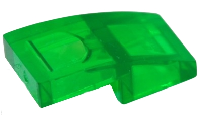 Brick Curved 2 x 1 No Studs [1/2 Bow] in Trans-Green