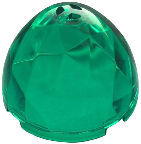 Pod, Elongated, Faceted 4 x 4 x 1 2/3 (Dragon Egg Top) in Trans-Green