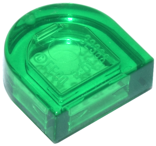 Tile Round 1 x 1 Half Circle in Trans-Green