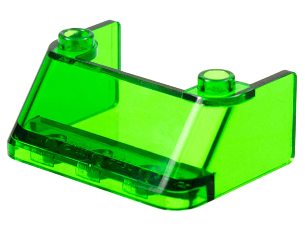 Windscreen 3 x 4 x 1 1/3 with 2 Studs on Top in Trans-Green