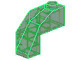 Brick Wedged, Sloped 3 x 3 x 2 Facet Top in Trans-Green