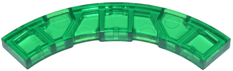 Tile 4 x 4 Curved, Macaroni in Trans-Green