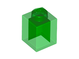 Brick 1 x 1 in Trans-Green